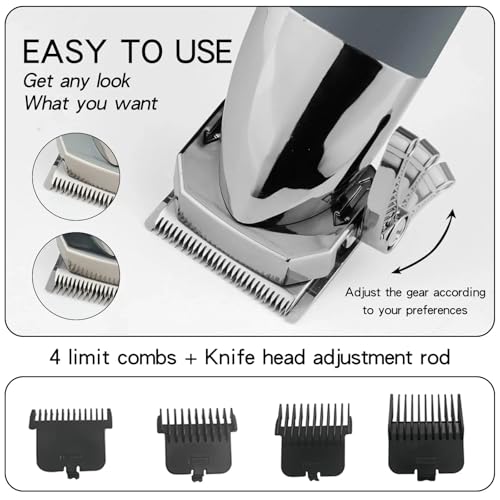 Image of Endzone Professional Cordless Buddha Hair Clipper Rechargeable T-Blade Men's Grooming Shaving Machine for Self Cutting Haircut Barbers Trimmers Cutter with 4 Guide Combs (2 Speed)