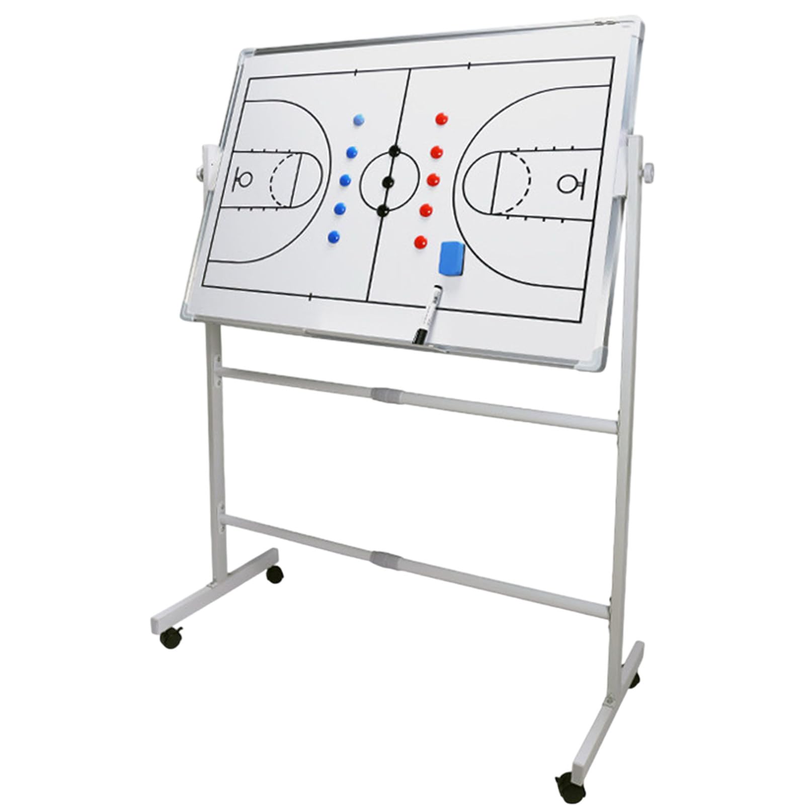 Wangyingxu Basketball/Soccer Coaching Board, With Sliding Wheel Bracket, Version Double-Sided Clipboard, Dry Erase White Board, Height Adjustable, For Coaches Basketball