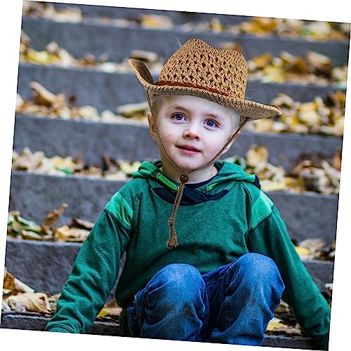 Portable Boy Girl Straw Woven Sun Hat Wide Brim Beach Hat for Toddlers Lightweight Uv Outdoor Accessory for Boy Girl Light3