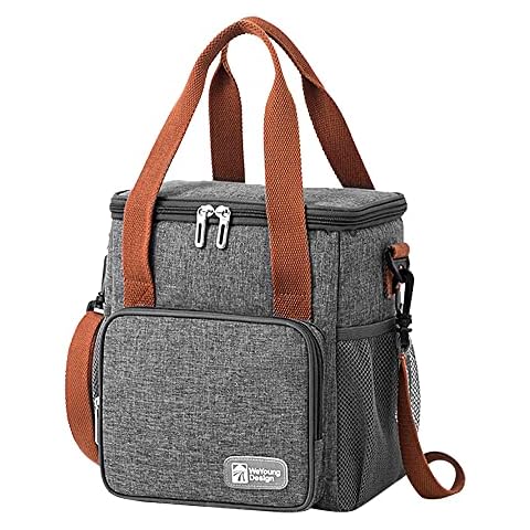 Lunch Bog for Men, Insulated Lunch Bag Cooler Bag for Women 9L Leakproof Thermal Picnic Bag with Bottle Holder, Adjustable Shoulder Strap, Insulated Bento Bag for Office/School/Picnic Cover