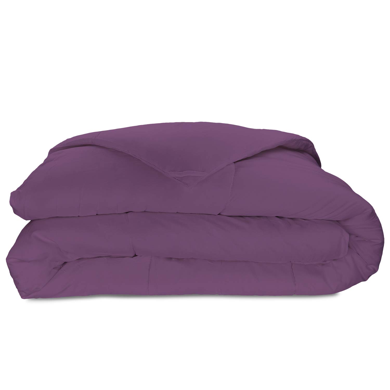 Cosy House CollectionLuxury Down Alternative Comforter - Blend of Rayon Derived from Bamboo - Bedroom Essentials - All Season Use - Box Stitch Construction & Duvet Loops (Full/Queen, Purple)