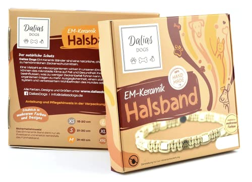 Dalias Dogs - Premium EM-Keramik Hundehalsband Katze Halsband Hund Schmuckhalsband Hundehalsband Paracord (31-40 cm, Guacamole)