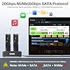 SSK M.2 NVMe SATA SSD Clonazione Docking Station, 20Gbps USB 3.2 Gen 2x2 Hard Disk Docking Station Dual Bay M.2 SSD Case Adattatore USB per lettore SSD PCIe M-Key con funzione clone offline