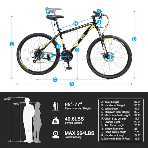Ktaxon Mountain Bike 24/26/27.5 Inch Men & Women Mountain
