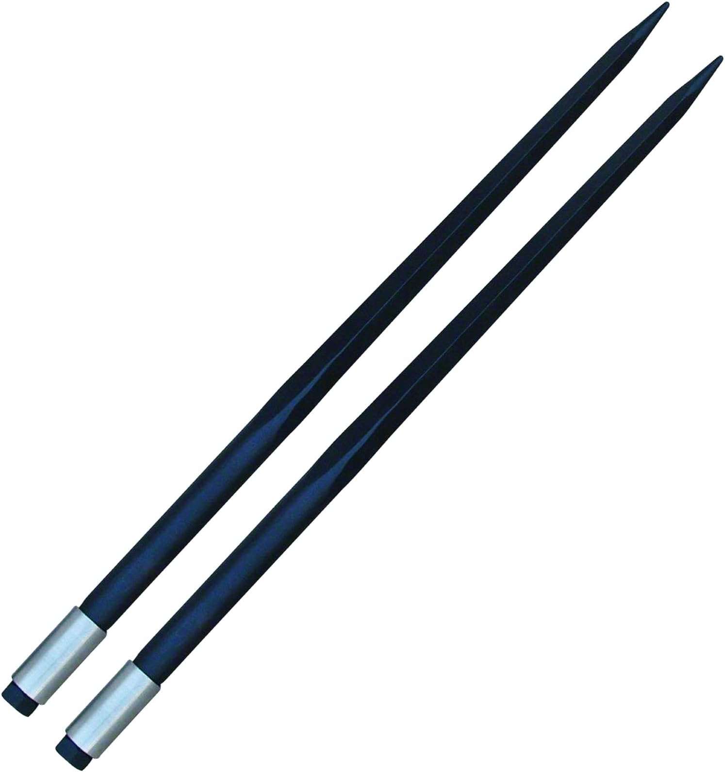 Pair of 49" Hay Bale Spear 3000 LBs Capacity, C-2 Bale Spike Square Tapered Forged - 1 3/4" Conus 2, Bale Hay Spike with Hex Nut & Weld in Sleeve