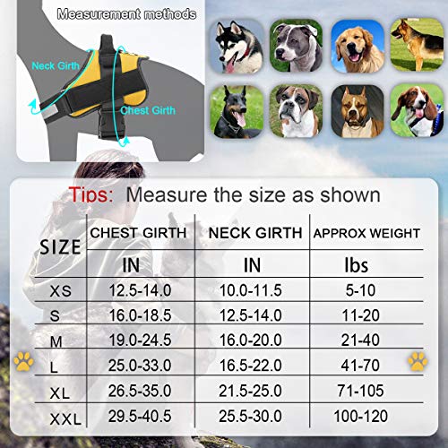 Bolux Dog Harness, No-Pull Reflective Dog Vest, Breathable Adjustable Pet Harness With Handle For Outdoor Walking - No More Pulling, Tugging Or Choking (Yellow, L) #TOP3