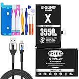 Battery for iPhone X Battery Replacement, High Capacity 3550mAh, with Charging Cable and Tool Kits