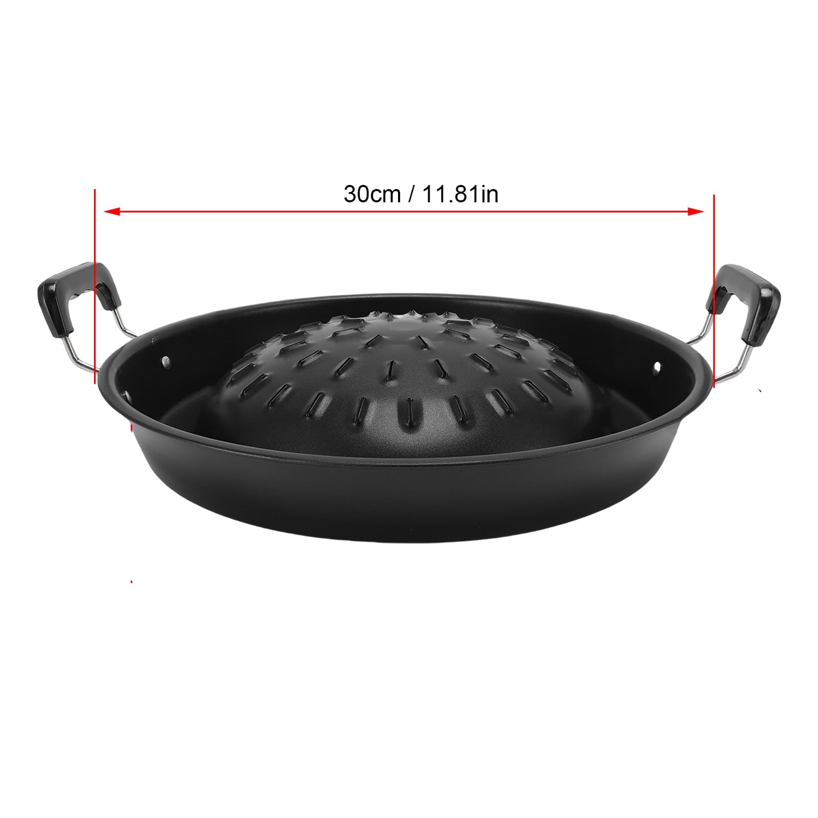 Poêle à Barbecue thaï Coréenne, Plaque de Cuisson en Aluminium, Poêle à Charbon de Bois Antiadhésive 2 en1 pour Steak fumé, Marmite de Porc, Plaques de Cuisson à Chauffage (35 cmuces noir)