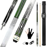 HomeSeason Pool Cue Stick 58' Billiard Cue Sticks 3D Printed Grip Professional Low Deflection Pool Sticks with Leather Bag Maple Wood Pool Sticks 13mm Tip