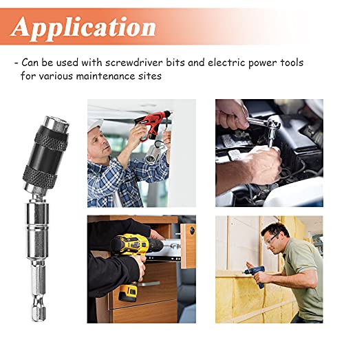 Mesee 3Pcs Pivot Drill Bit Holder Tip Impact Pivoting Bit, 1/4" Quick Change Flexible Hex Magnetic Screwdriver Bit, Angle Extension Screwgun Locking Rotating Bendable Adjustable In 20 Degrees #TOP1