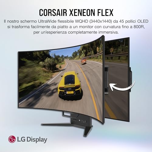 XENEON FLEX 45WQHD240 Monitor Gaming - 45 Pollici OLED WQHD (3440x1440) Monitor con Curvatura Regolabile, 240 Hz, NVIDIA® Compatibile con G-SYNC, AMD FreeSync™ Premium - Nero - Monitor - Immagine 1
