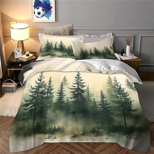 Parure de lit cerf 200x200 cm avec housse de couette en microfibre et fermeture éclair - 6
