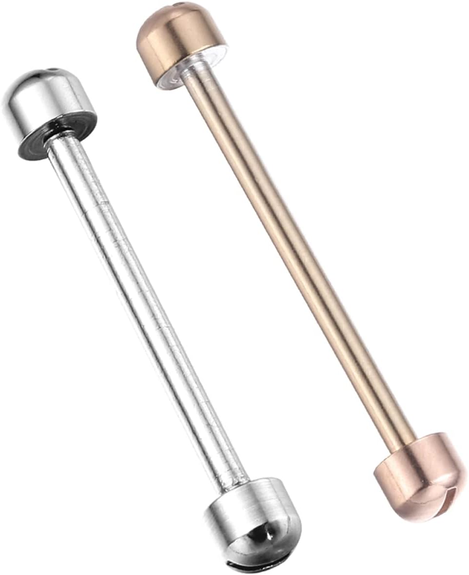 Mikikit Banda Lug Profesional Vástago Acerado Color Tornillo Enlace Mm Varilla De Tubo Varillas De Repuesto Compatible Pin para Correa De Reloj Kit De Correa Oro Rosa Portátil con Reloj