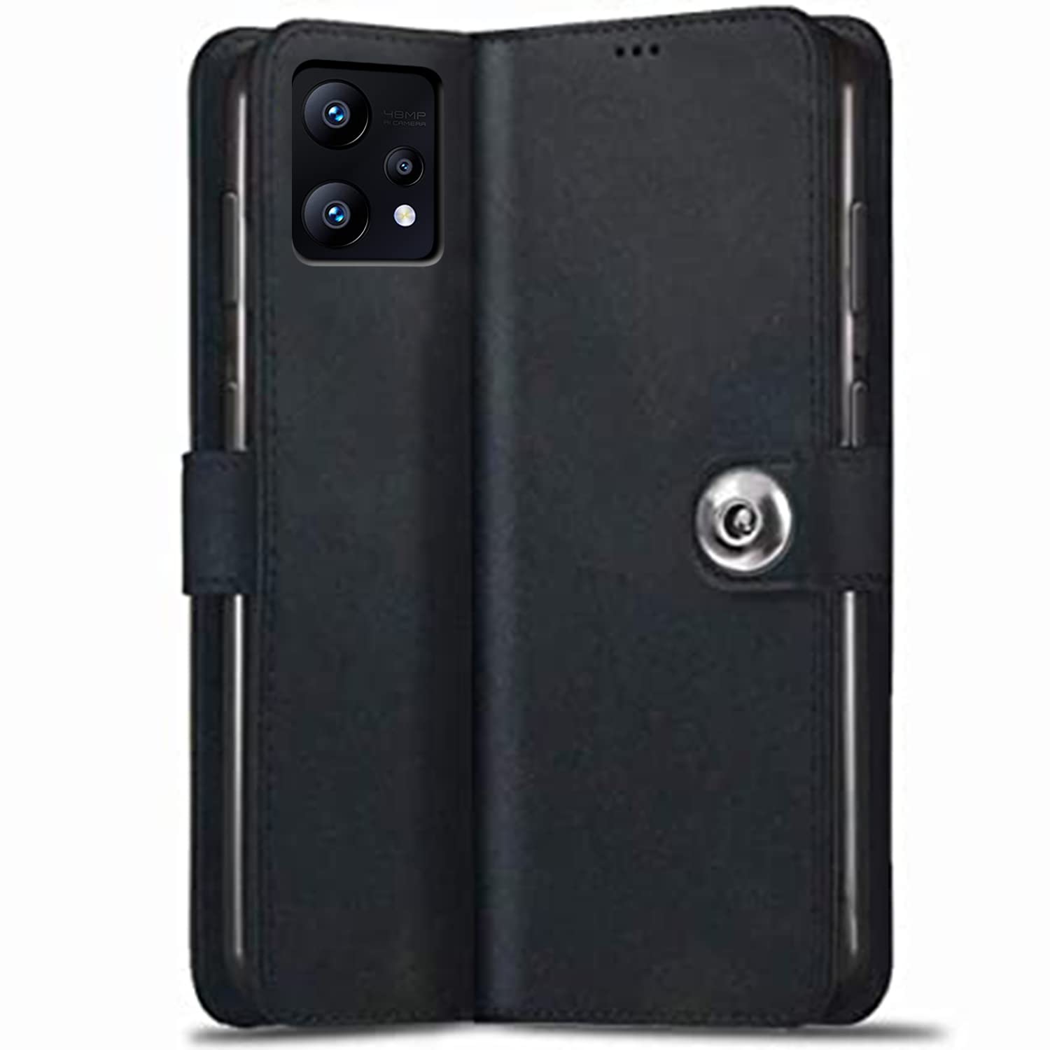 TheGiftKart Flip Back Cover Case For Realme Narzo 50 Pro 5G|Genuine Leather Finish|Designer Button|Inbuilt Pockets & Stand|Wallet Style|Flip Back Cover Case For Realme Narzo 50 Pro 5G (Black) (B0B1VGBSSF) Amazon Price History, Amazon Price Tracker