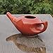 Leak Proof Durable Porcelain Ceramic Neti Pot Hold 230 Ml Water Comfortable Grip | Microwave and Dishwasher Safe eco Friendly Natural Treatment for Sinus and Congestion (Brown)