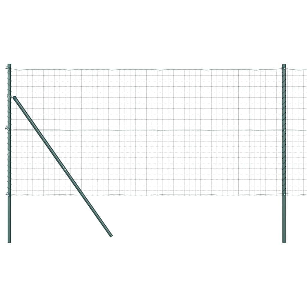Green Steel PVC Garden Fence Panel Set 1x25m with 11 Posts UK Outdoor Boundary Kit for Terrace Backyard Weather Resistant Customizable