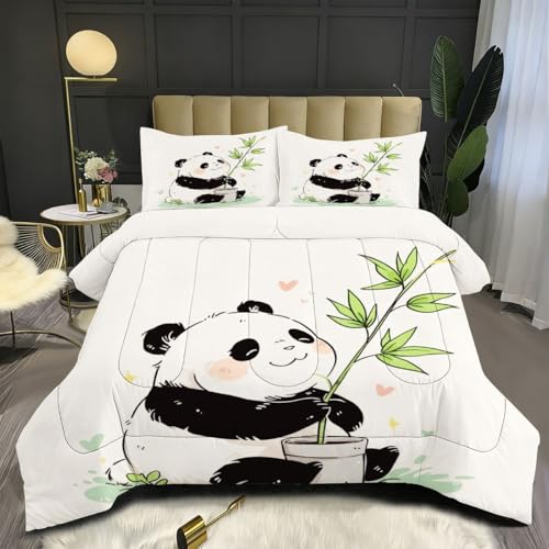 Nuphtun Edredón 220x240 2.4 kg | Animal Panda, Arte en 3D sobre Tejido de Microfibra Premium, Relleno de Algodón 200 gsm de Altísima Calidad, Placer Sensorial Que Renueva Energías C15
