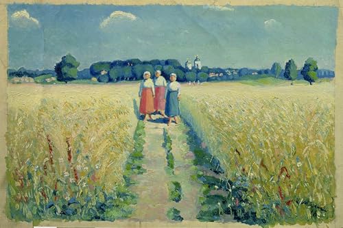 Trois femmes sur une route de Malevich Peinture Toile pour Grand Mur
