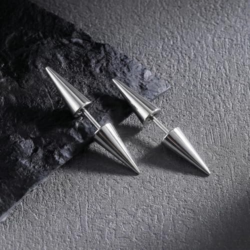 20 piezas de accesorios para el cabello estilo gótico para mujeres, clips de metal punk con picos para trenzas, accesorios de peinado grunge plateados, joyería gótica alternativa Y2K para trenzas miniatura 7