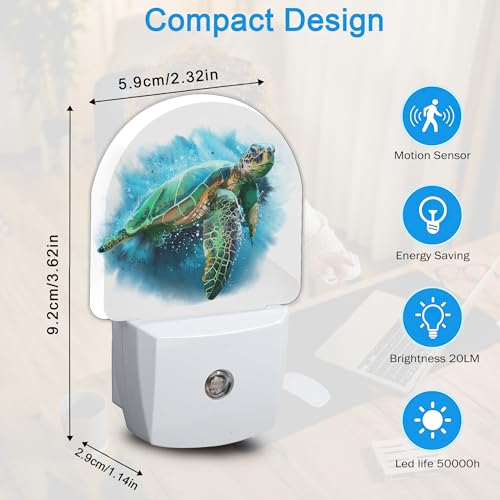 Image of Sea Night Light, Auto Sensor Night Lights Plug Into Wall Home Indoor Stairway Kitchen Corridor, Night Lights Plug Into Wall Decor, Boys Girls Women Men Room Gifts