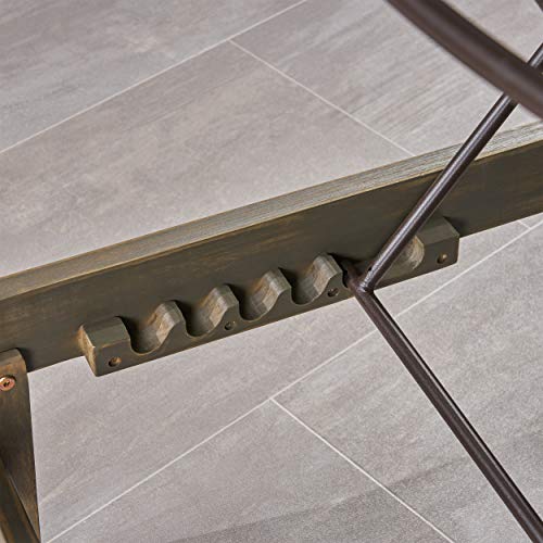 Christopher Knight Home Summerland Outdoor Mesh Chaise Lounge With Acacia Wood Frame, Grey Finish / Dark Grey Mesh #TOP6