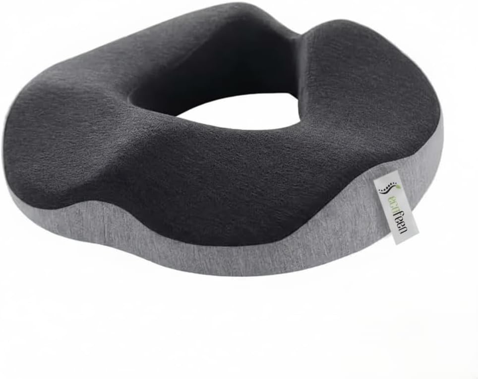 Seat Cushion, Non-Slip Orthopedic Memory Foam Donut Pillow for Hemorrhoids, Sciatica, Tailbone & Bed Sore Relief, Ergonomic Health Care Support for Travel, Office, Home & Long Sitting Comfort