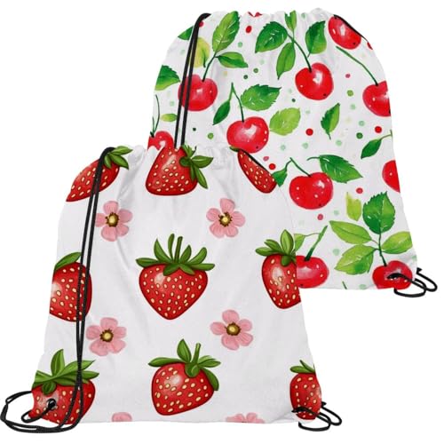 Sac à dos cordon pour le sport et les voyages motif fraise