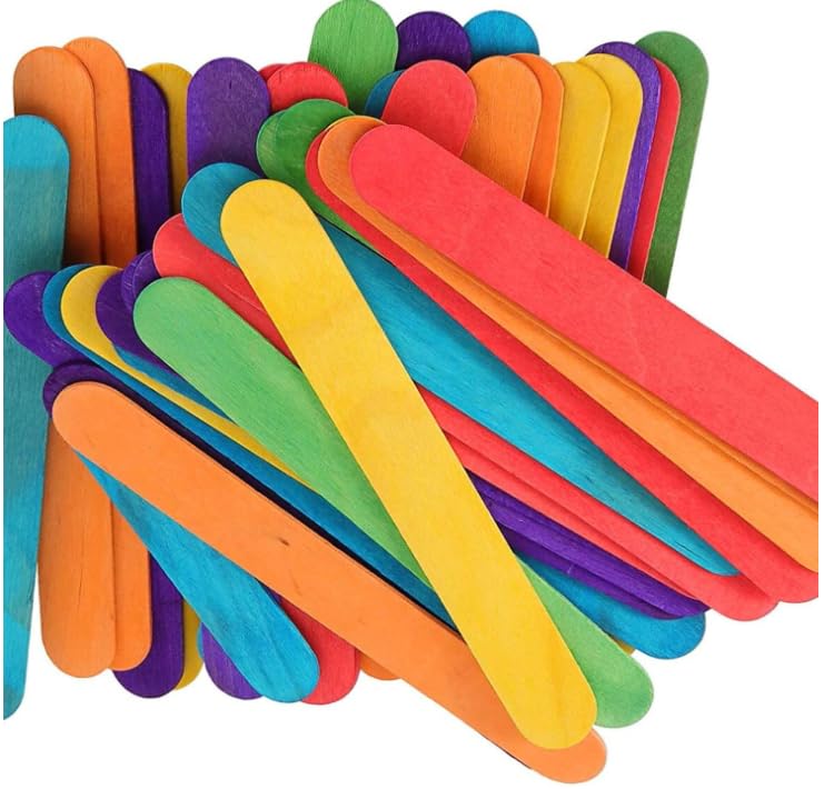 100 Jumbo Lollipop Sticks Kids Wood Crafts Painting Waxing Lolly Popsicle 150mm Large Smooth Coloured Wooden 6 Inch - Image 4