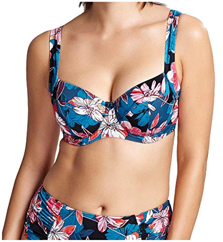 Panache Anya Riva Print Full Cup Bikini Top, 36G, Blue Floral