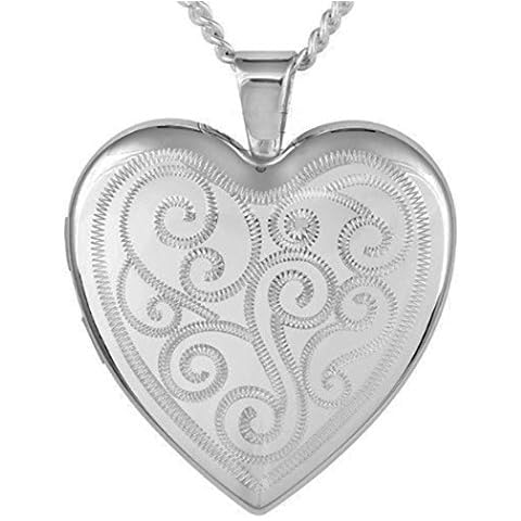 Designer Inspirations Boutique Exquisite Engraved Detail Sterling Silver Family Heart Locket Cover