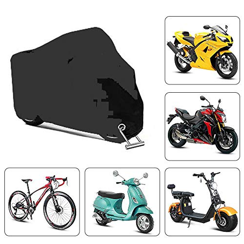 Cymax 190T Housse Protection pour Moto,Couverture Imperméable en Polyester Résistant aux déjections d'oiseaux, à l'eau, à la Poussière/Neige/Pluie, au Vent, UV - Image 6