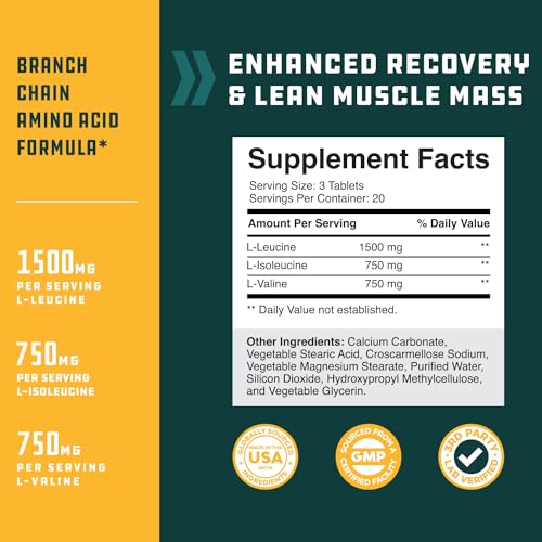 Natures Craft NO MODEL Bcaa Branched Chain Amino Acids Supplement Natural Muscle Builder Pure Energy Booster And Workout Exercise Support thumb #2