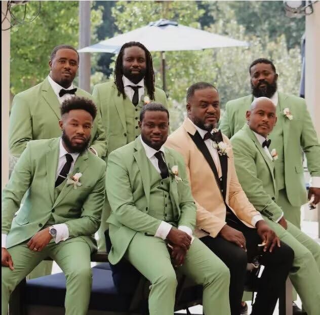 Mens 3 Piece Suit Slim Fit Mens Suits Big and Tall for Wedding Groomsmen Suit Blazer Vest Pants Single Breasted4