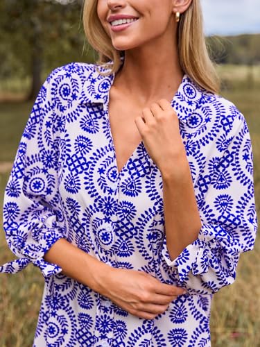 Image of CUPSHE Women Mini Summer Dress Cover Up Oversize Floral Shirt 3 /4 Sleeve Cuff Tie Button Down Beach Dresses Cover Up Top