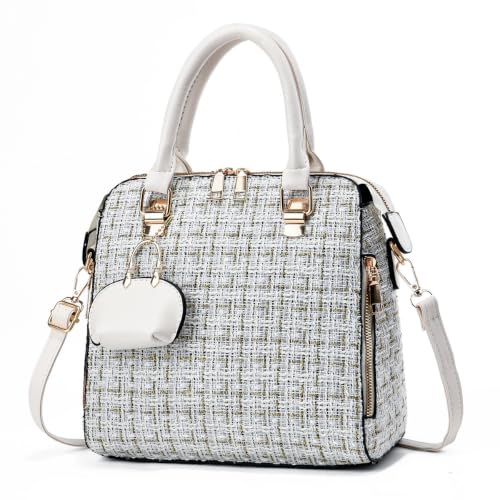 Image of Quilted Crossbody Purse Women Shoulder Bag with Flap Handbag Side Purse Evening Clutch with Adjustable Chain Strap
