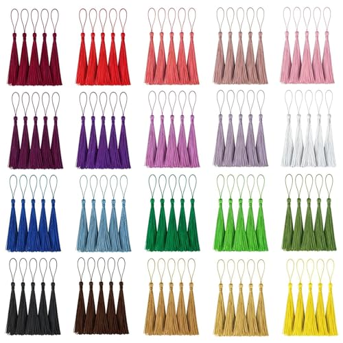 Youbay Tassels Decorative Craft Bookmark Bulk - Tassel Charm Ornament Decoration as Accessory Gift for DIY Colorful Handmade Bookmark Making Jewelry Party Supply