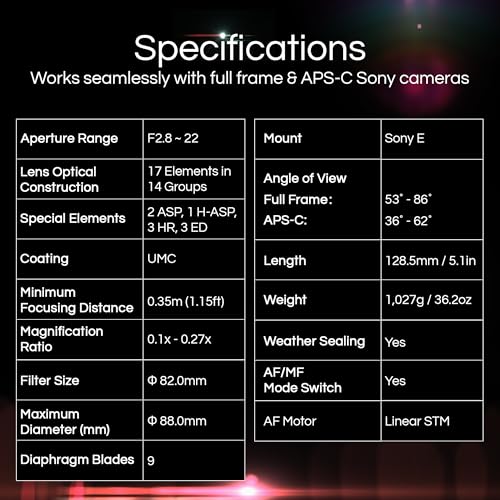 Rokinon 24-70mm F2.8 AF Zoom Lens for Sony E Mount by Rokinon - Image 3