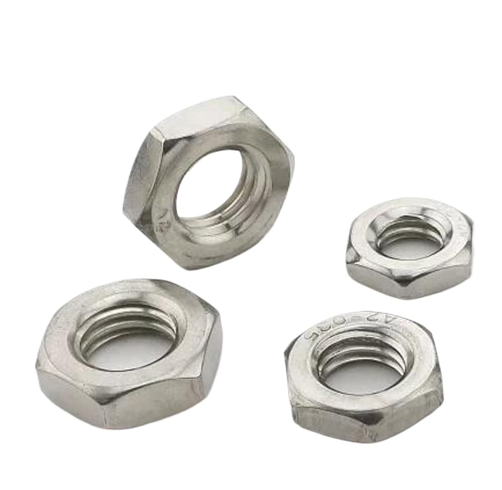 SS304 Stainless Steel Select Size M4 - M16 Thin Hex Nuts Left Hand Thread (50,M14 x 1.25mm)