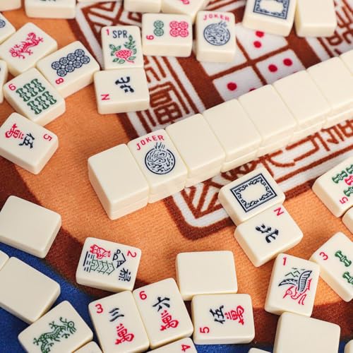 Set de fichas American Mahjong 166 piezas color marfil miniatura 5