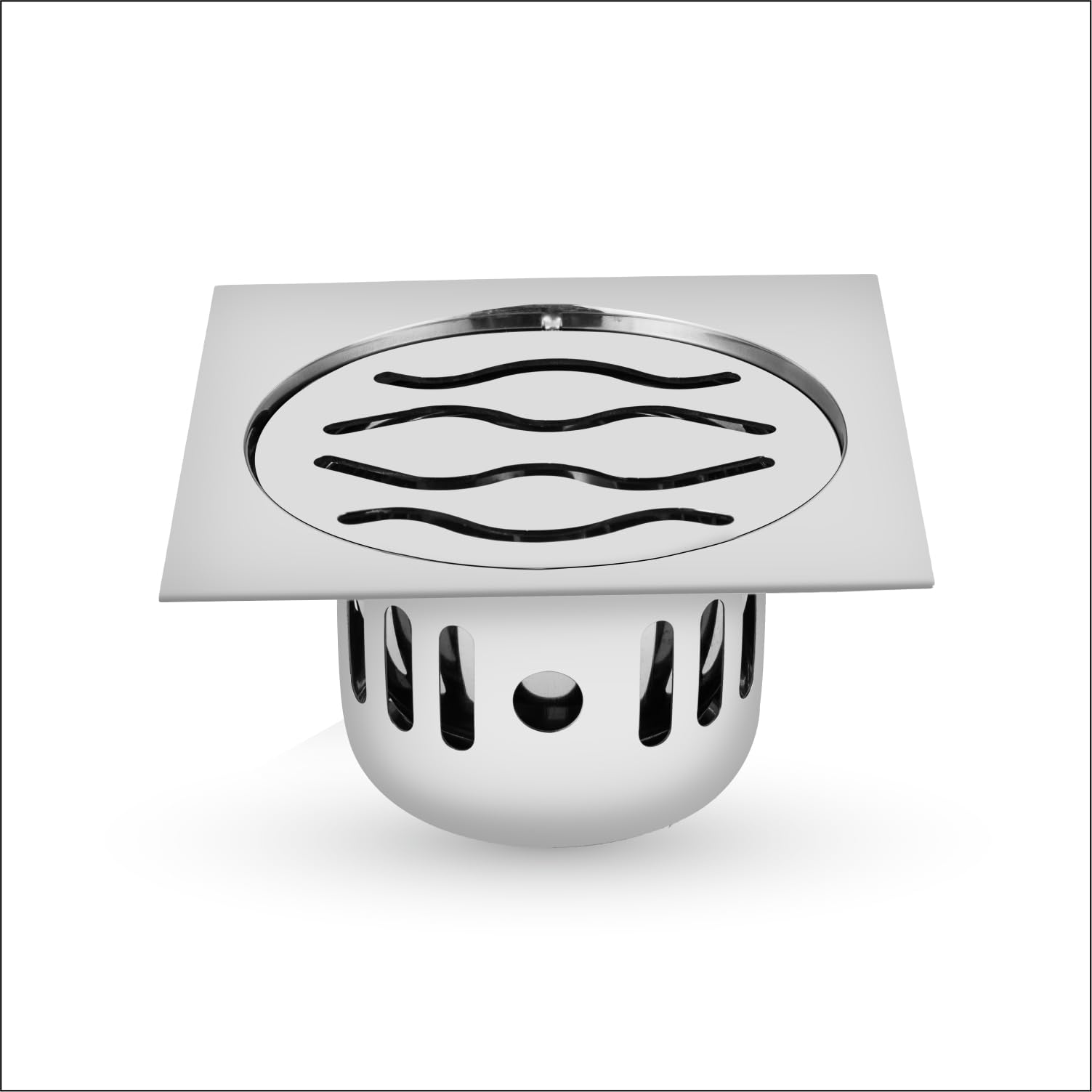 Square Wave 6x6 INCH Cockroach Trap 304 Stainless Steel | Floor Drain Jali with Gloss Finish for Home and Kitchen/Drain Stainer for Bathroom-image-30