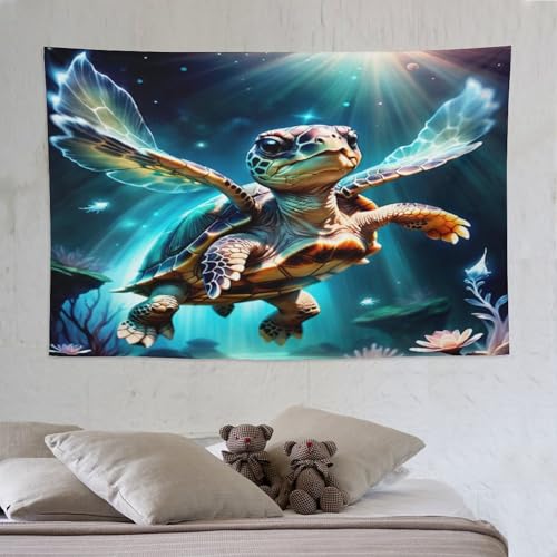 Tenture murale tortue à impression 3D pour masquer un grand mur