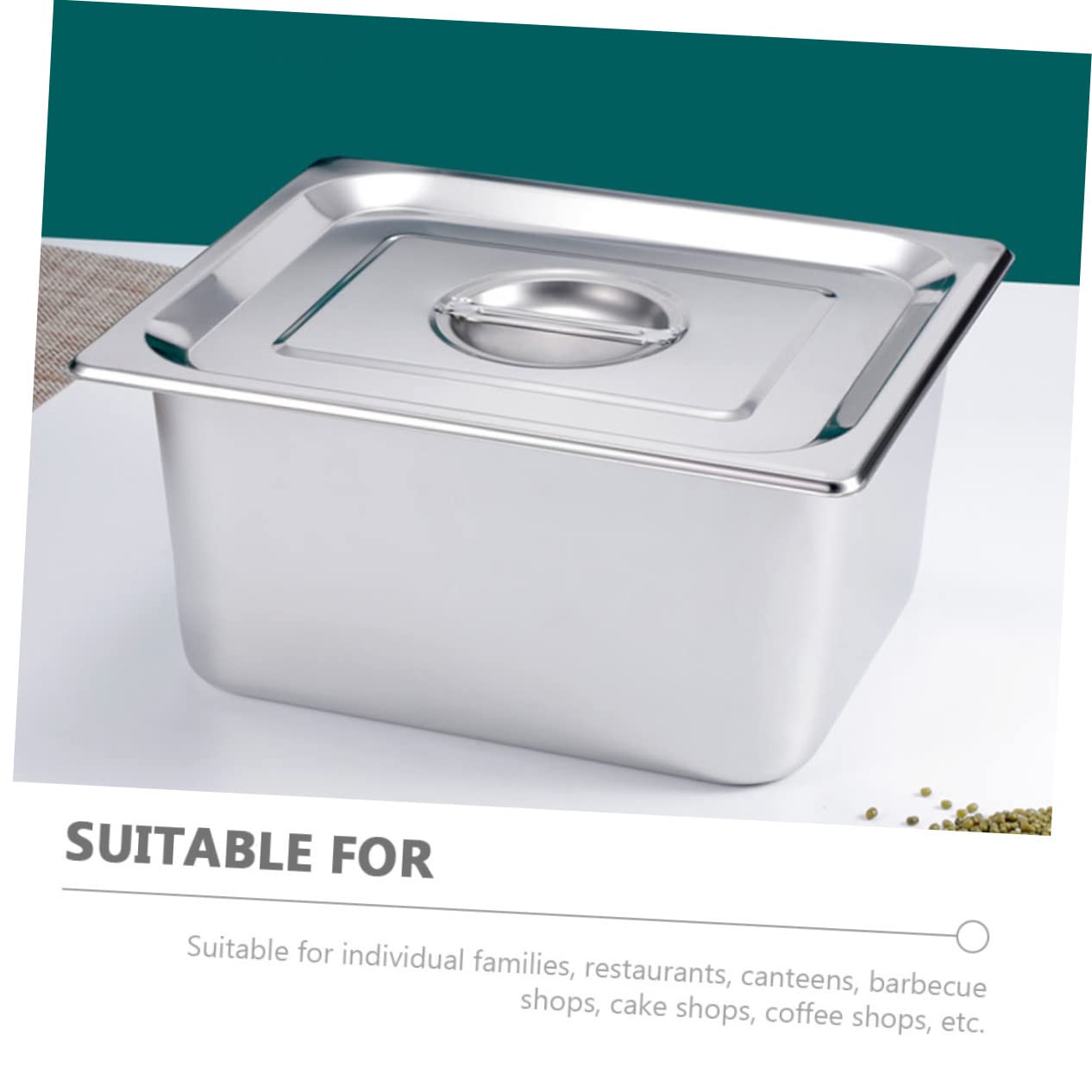 DECHOUS Porta Cibo Da Buffet in Acciaio Inox 4 Scomparti 26,5x16,2x15 Cm Con Coperchio Vassoio Da Portata Per Catering Feste Ristoranti Cucina Professionale