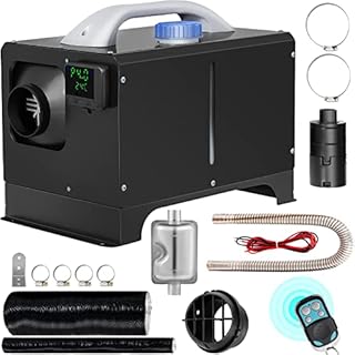 VEVOR Diesel Air Heater, 8KW Parking Heater, All in One 12V Truck Heater, One Outlet Hole, with Black LCD, Remote Control, Fast Heating Diesel Heater, For RV Truck, Boat, Bus, Car Trailer, Motorhomes