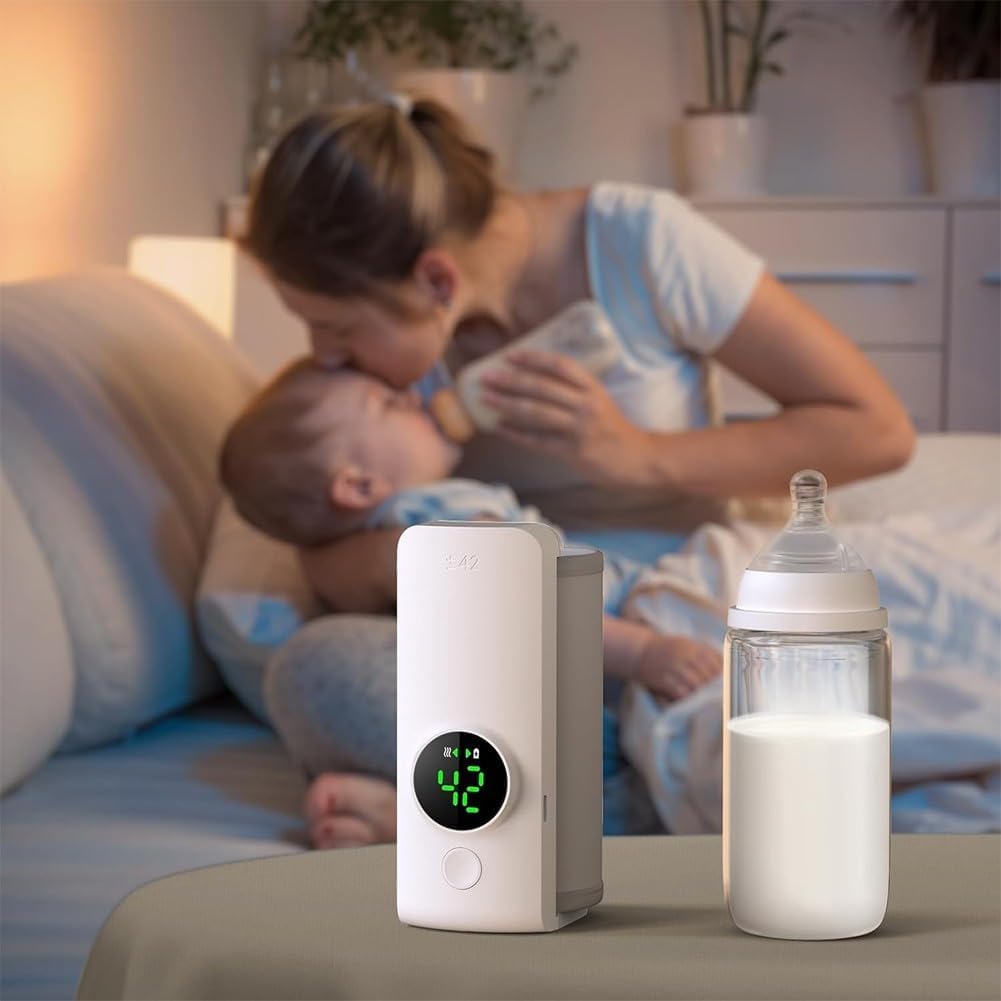 Chauffe-biberon électrique en ABS de qualité alimentaire portable avec batterie 6000 mAh pour lait maternel et aliments pour enfants