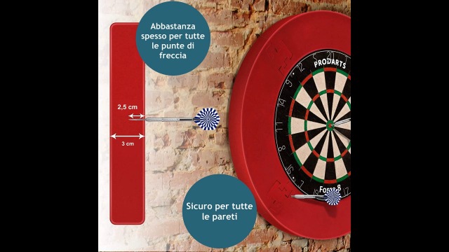 Anello Di Protezione Per Bersaglio Freccette - Rosso, Diametro 45.5 Cm, Senza Montaggio, Per Tutte Le Marche