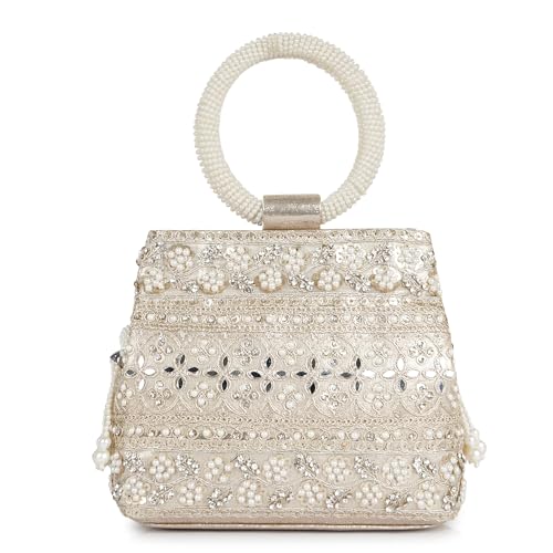 Image of Nevis Stylish Embroidery Unique Design Traditional Wedding Party Handheld Potli Bag For Women