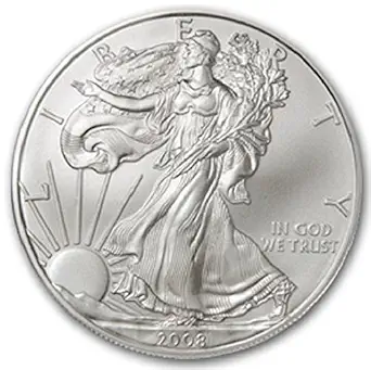 2008 - American Silver Eagle .999 Fine Silver with Our Certificate of Authenticity Dollar Uncirculated US Mint