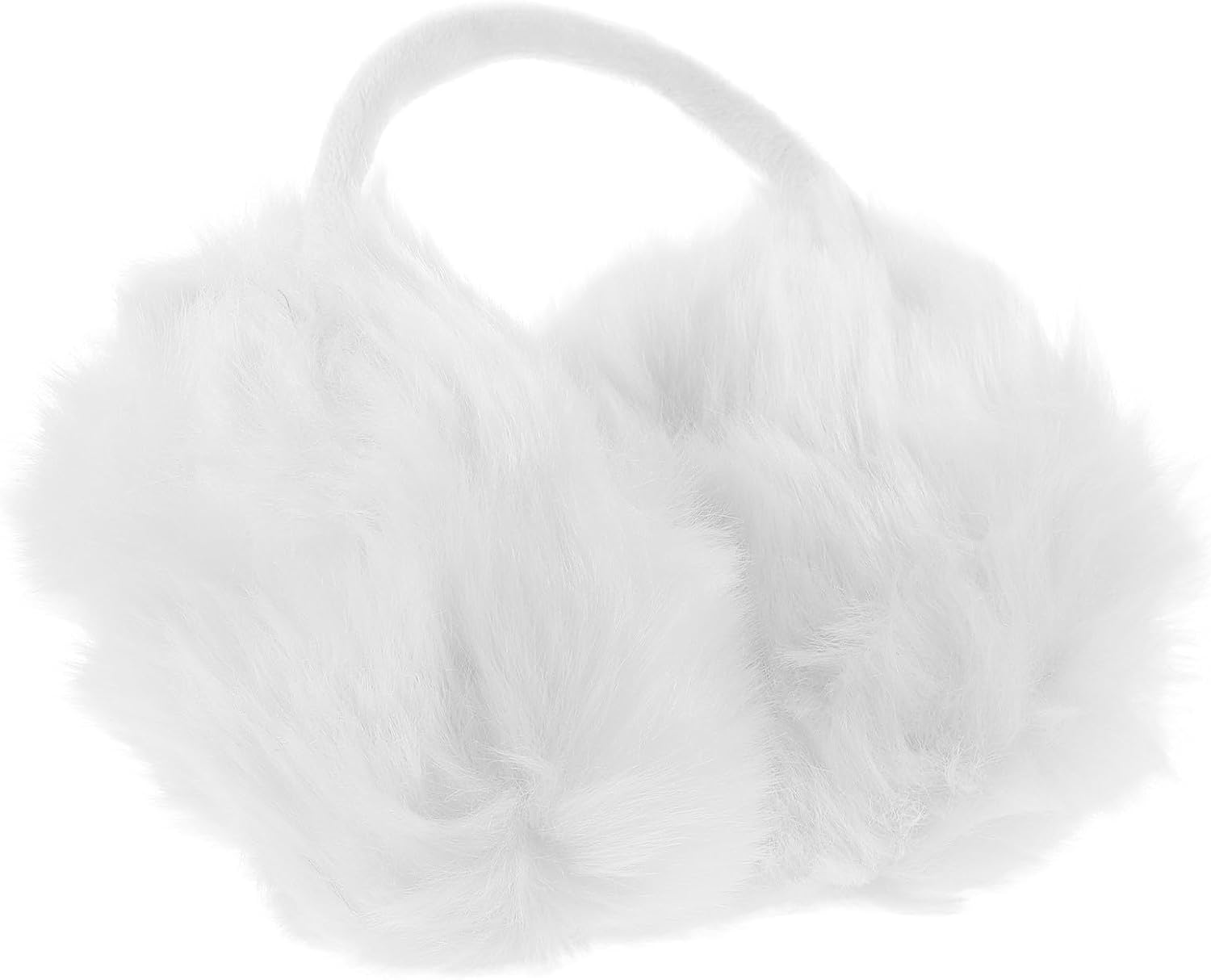 HOMSFOU Plush Winter Earmuffs Women Men Ear Warmers Soft Supple Ear Covers Bandless Back-handle Design for Outdoor Cold Weather Protection