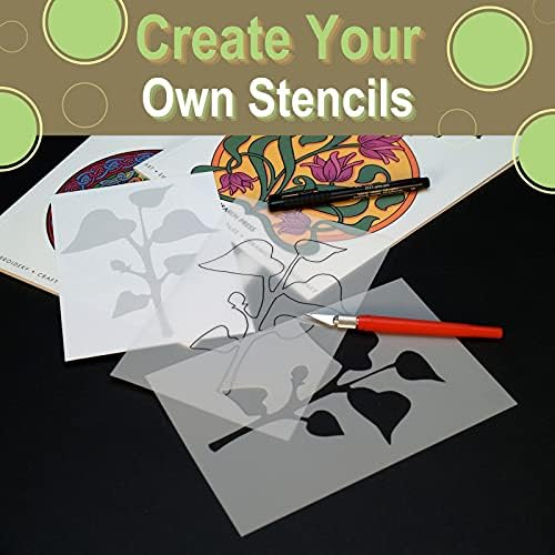 Grafix 9 x 12, Pack of 4  Translucent.005 Film, Perfect for Creating Custom Reusable Stencils, Masks, Patterns and More, Matte