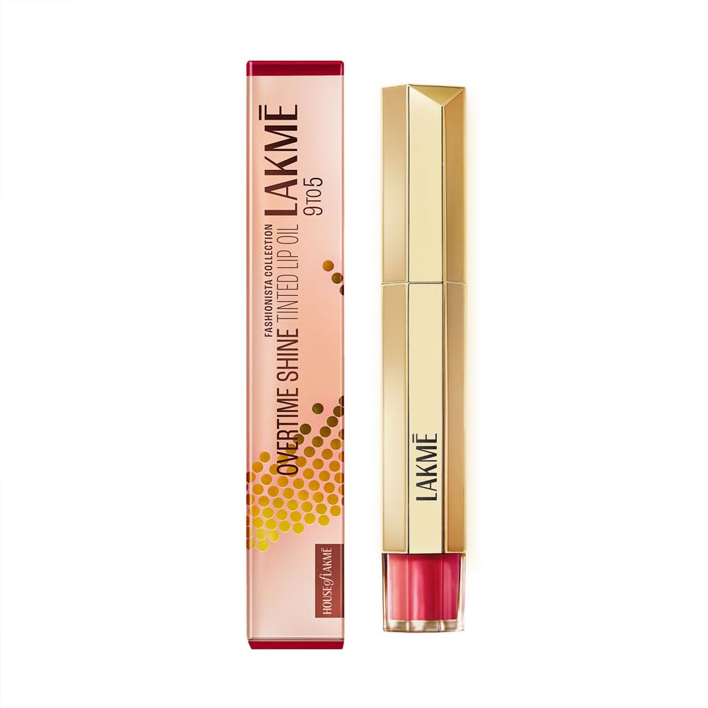 Buy Lakme 9to5 Overtime Shine Tinted Lip Oil - Coral Charm 5.3ml